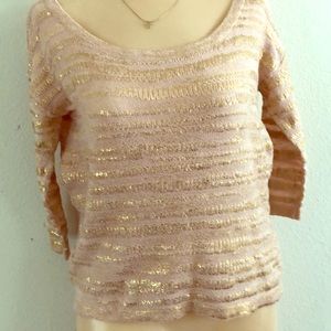H&M Sweater Pink and Gold Glitter